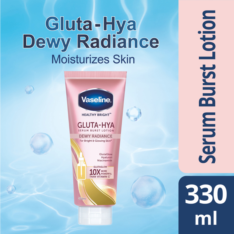 Vaseline Healthy Bright Gluta-Hya Serum Burst Lotion - Dewy Radiance 330ml