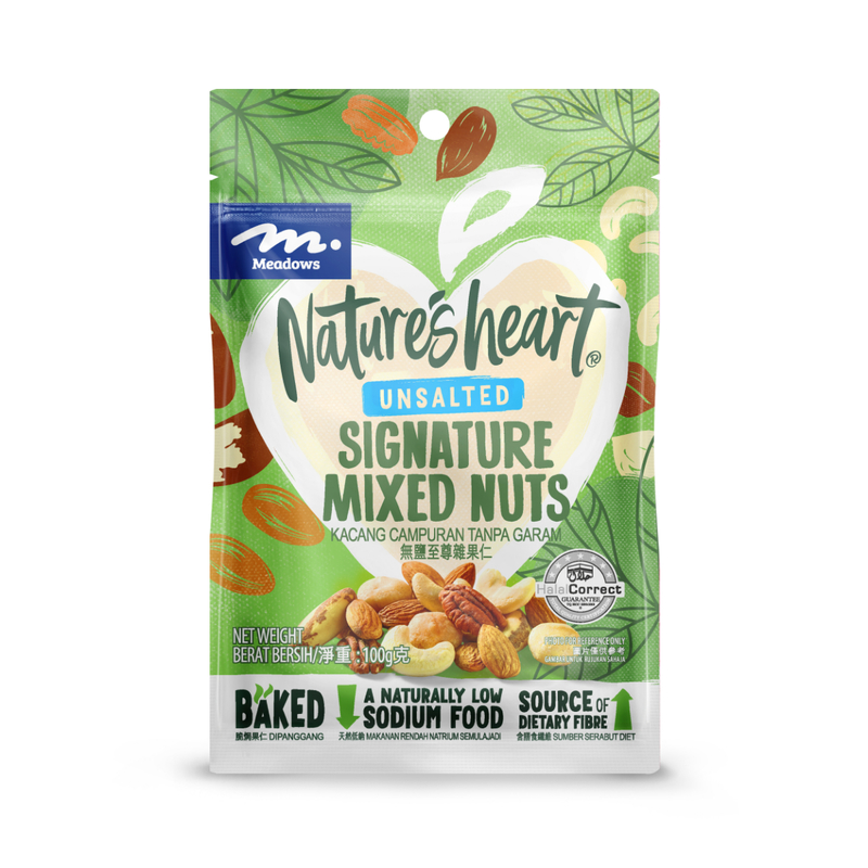 Meadows Nature's Heart Signature Unsalted Mixed Nuts 100g