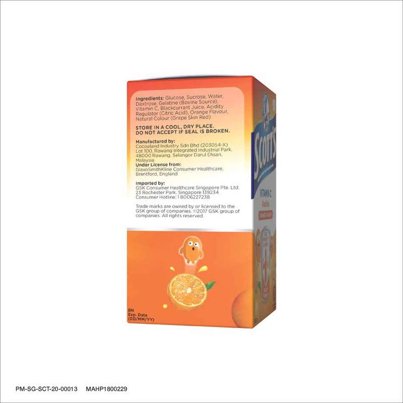 Scott's Vitamin C Pastilles, Children Supplement, Orange flavour, 100g
