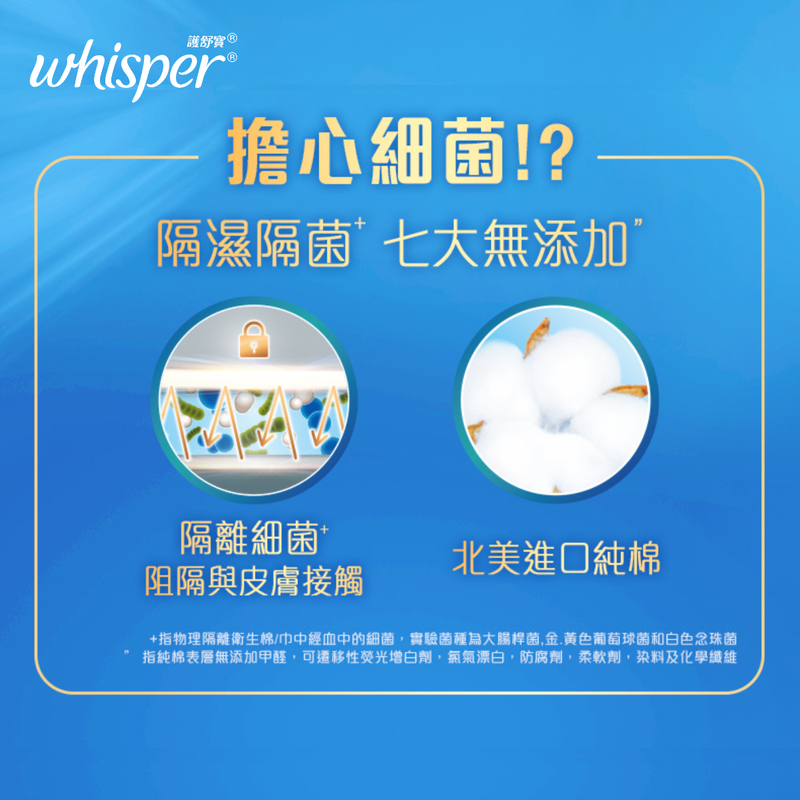 Whisper Liquid Pad Isolate Wetness & Germ Day 27cm 7pcs