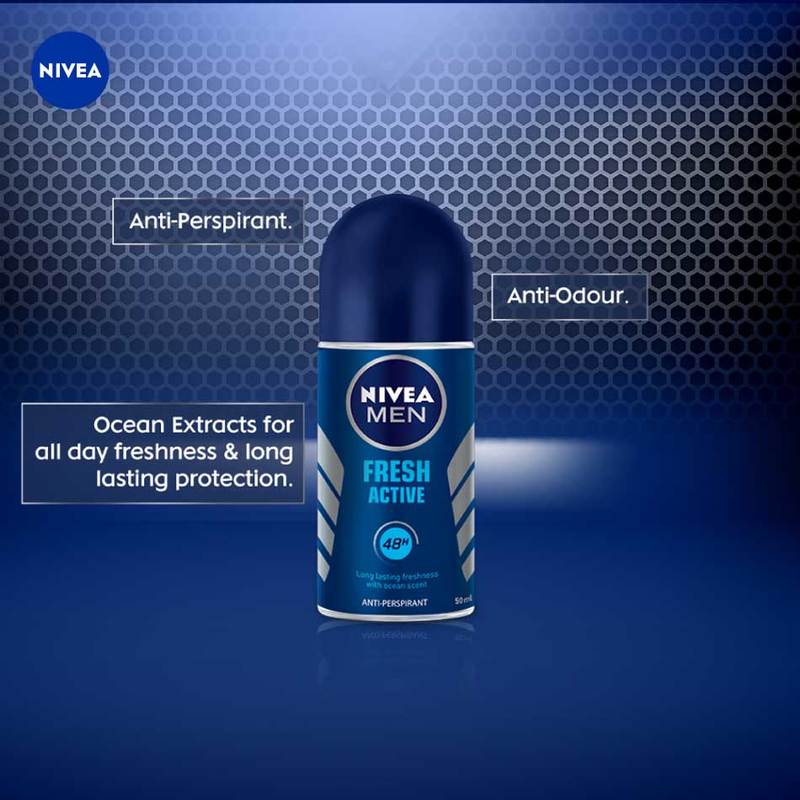 Nivea Men Fresh Active Roll On Deodorant, 50ml