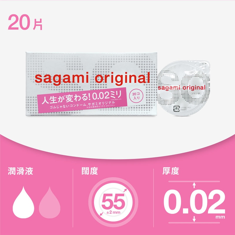 Sagami Original相模原創0.02 PU安全套20片| Sagami 相模| 萬寧官方網店
