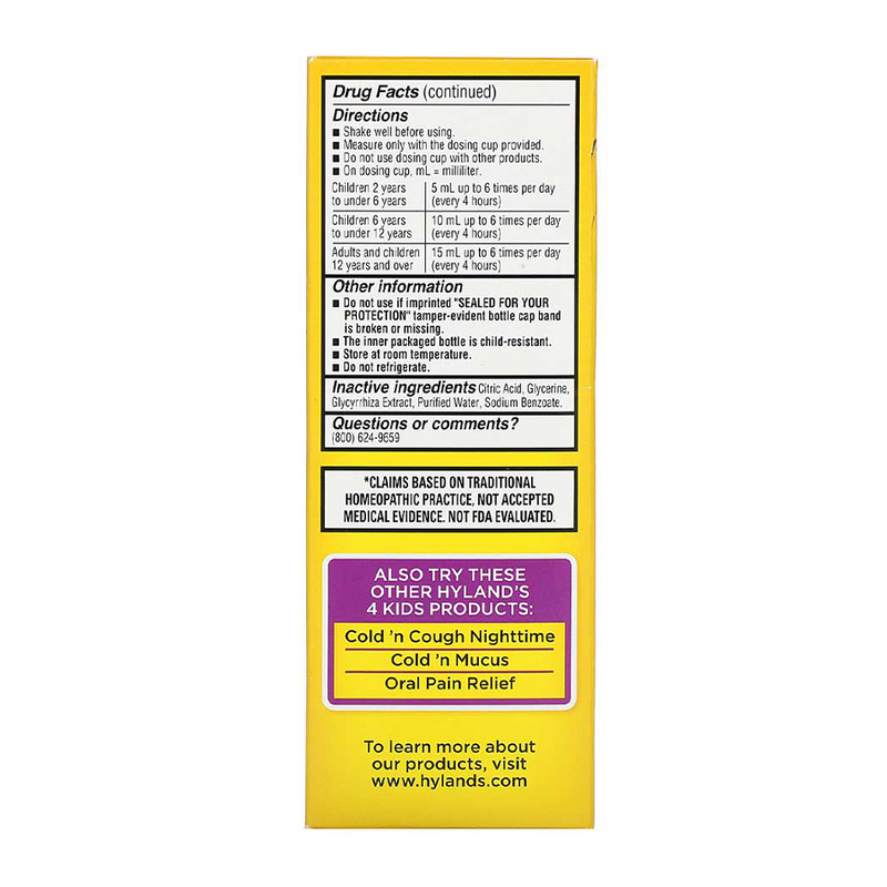 Hyland's 4Kids Cold 'n Cough Daytime (Ages 2-12) 118ml