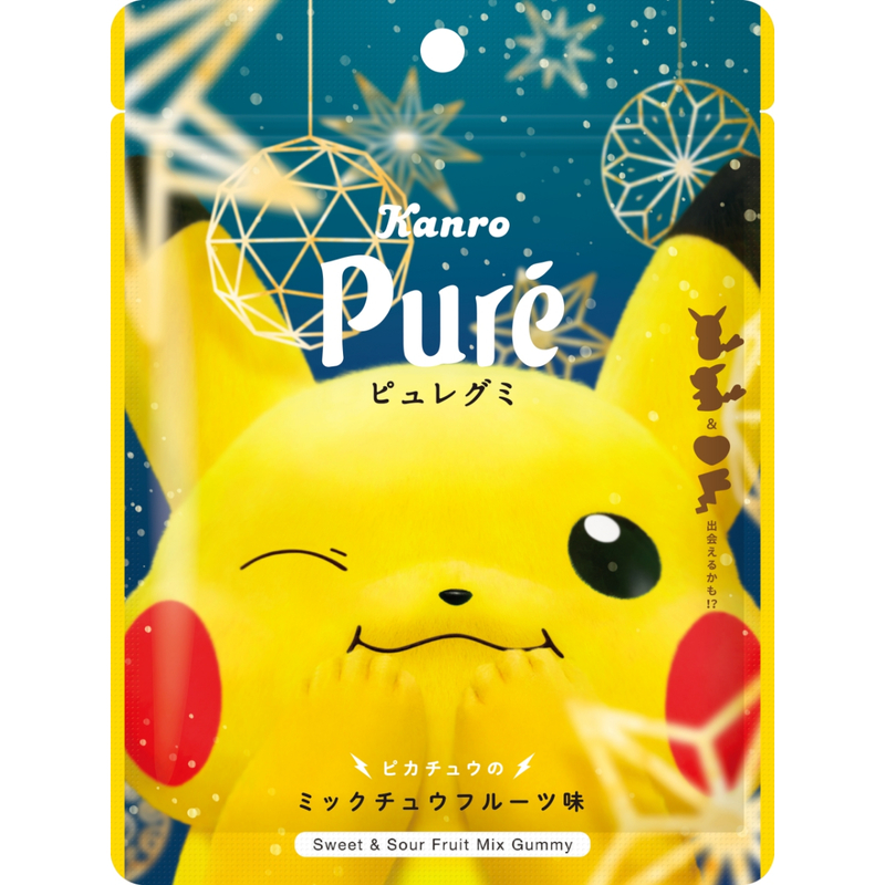 Kanro Pure Assorted Fruit Gummy Fruit Gummy (Pokemon Pikachu 2024 Version) 52g (Random Delivery)