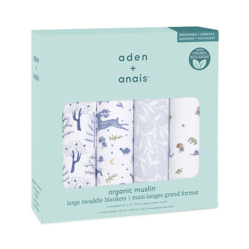 Aden+Anais Organic Muslin Swaddle (Outdoor) 4pcs