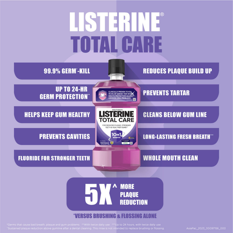Listerine Mouthwash Total Care, 1000ml