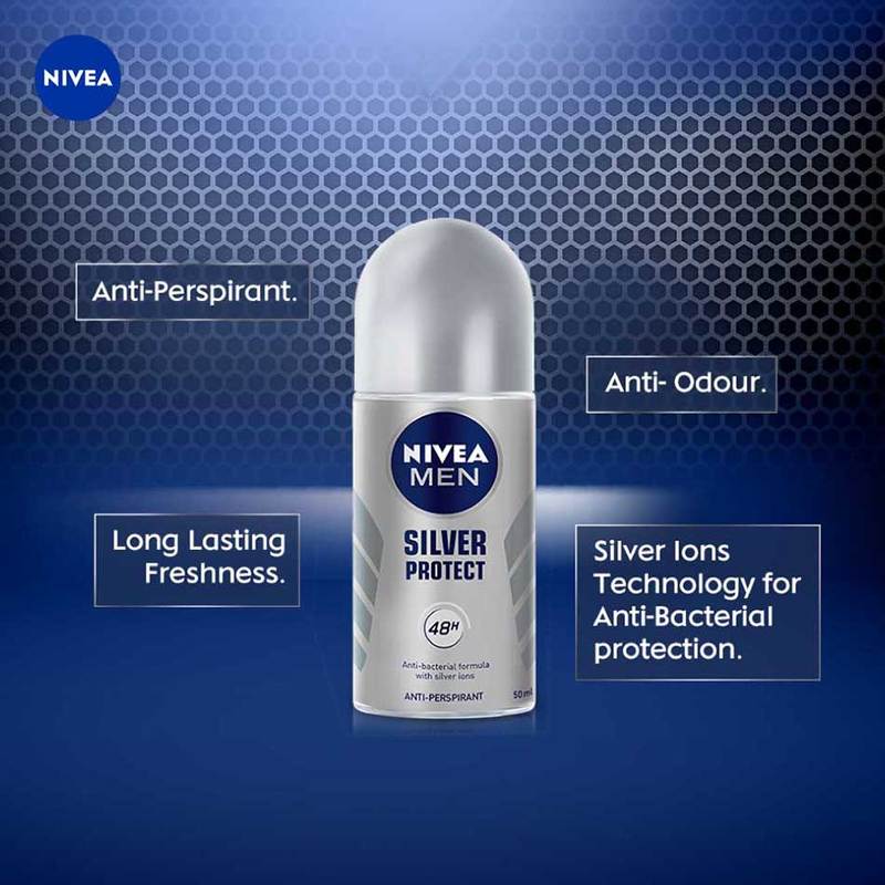Nivea Men Dry Silver Protect Roll On, 50ml