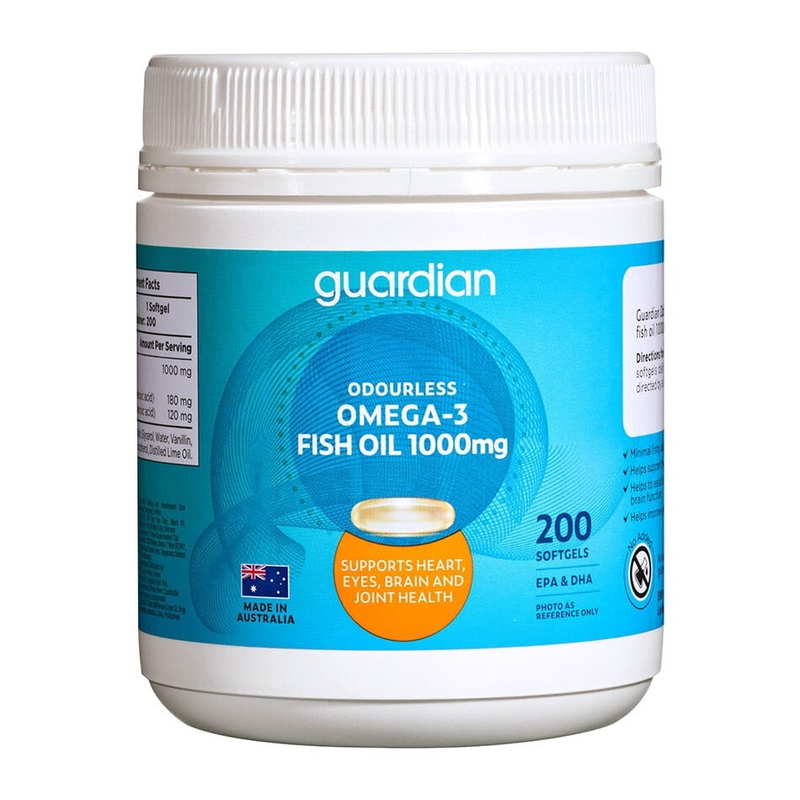 Guardian Odourless Omega-3 Fish Oil 1000Mg 200 Softgels