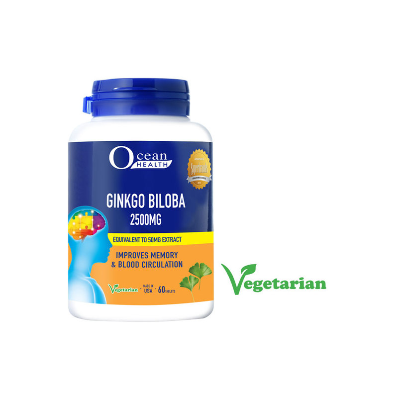 Ocean Health Ginkgo Biloba 2500mg, 60 tablets