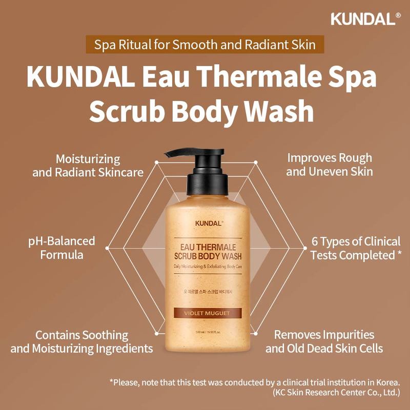 KUNDAL Eau Thermale Spa Scrub Body Wash - Cozy Darjeeling 500ml