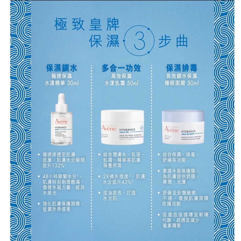 Avene Hydrance Ritual Kit (Serum 30ml + Cream-in-Gel 50ml + Mask 50ml)