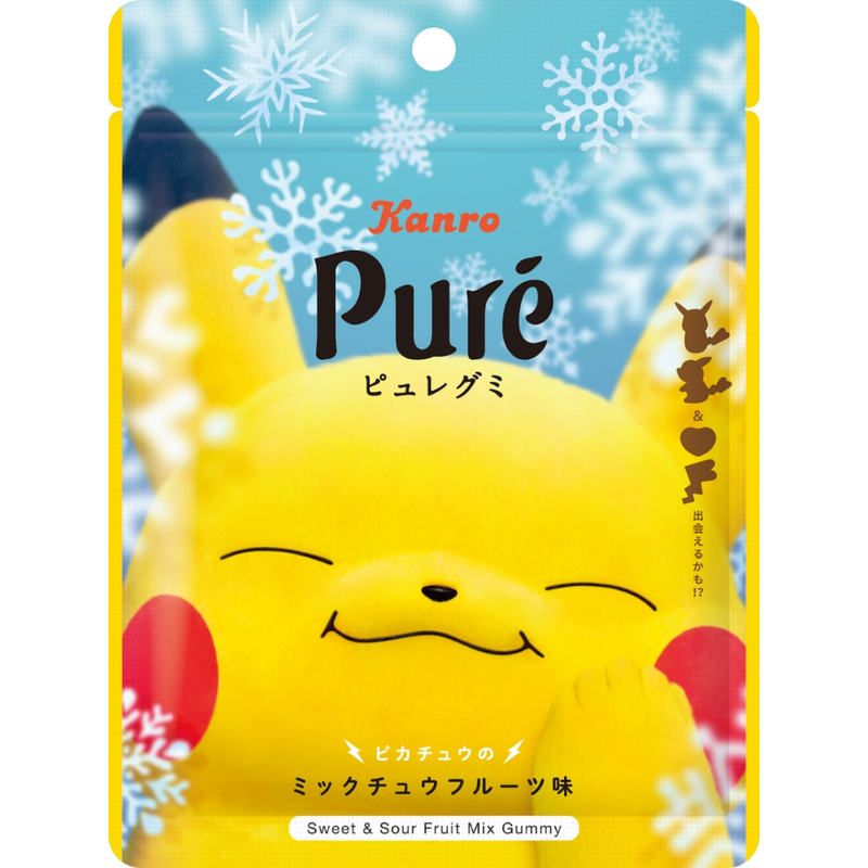 Kanro Pure Assorted Fruit Gummy Fruit Gummy (Pokemon Pikachu 2024 Version) 52g (Random Delivery)