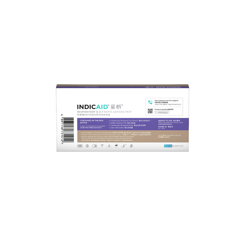 INDICAID Respiratory 6-IN-1 Rapid Antigen Test 1pc