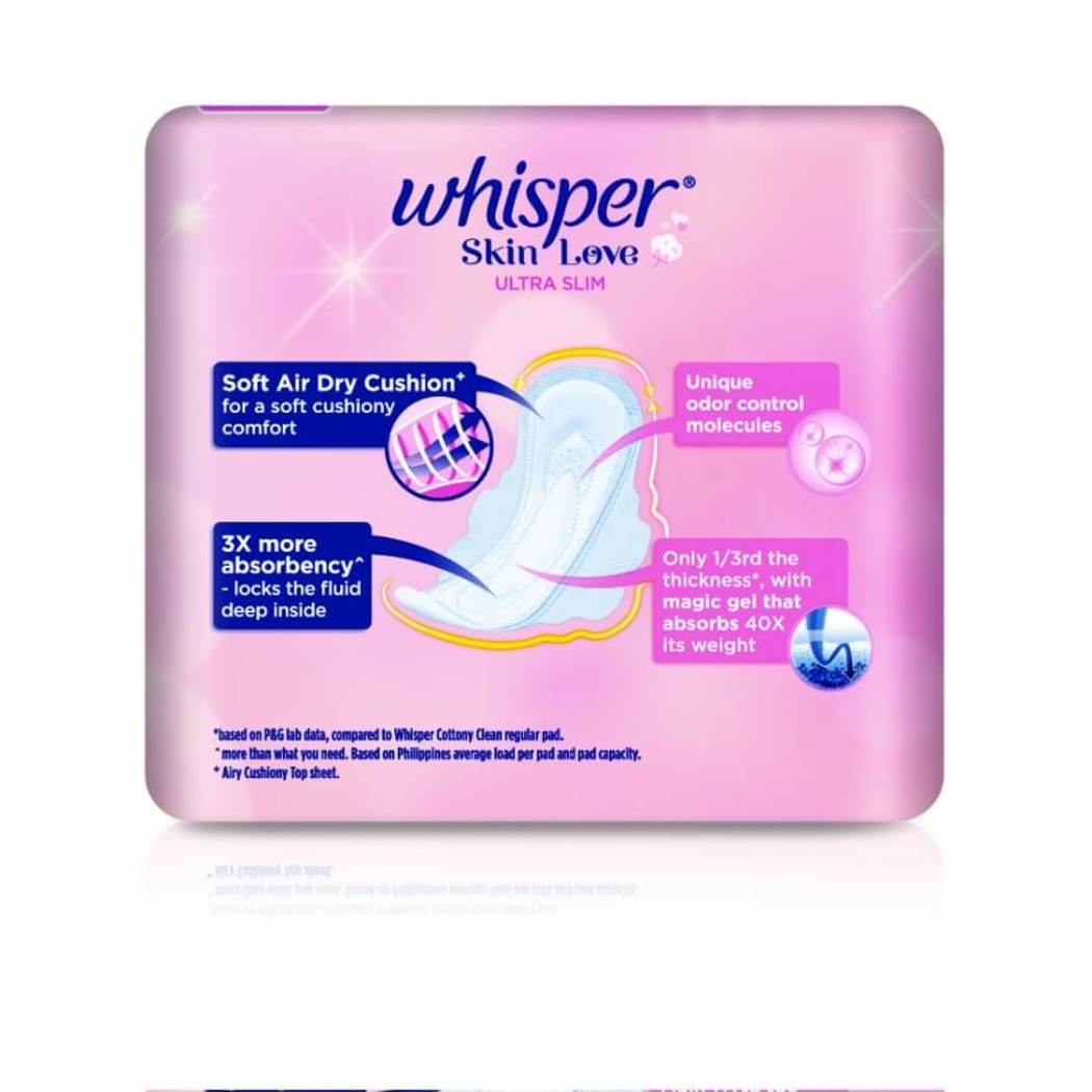 Whisper Skin Love Ultra Slim Normal Flow 24cm Twin Pack, 2x18pcs ...