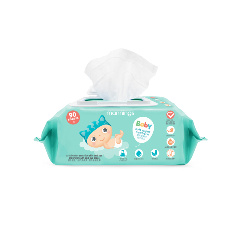 Mannings New Born Baby Wipes 90pcs x 3 Bags