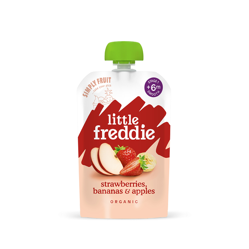 Little Freddie Organic Fragrant Strawberries, Bananas&Apples 100g