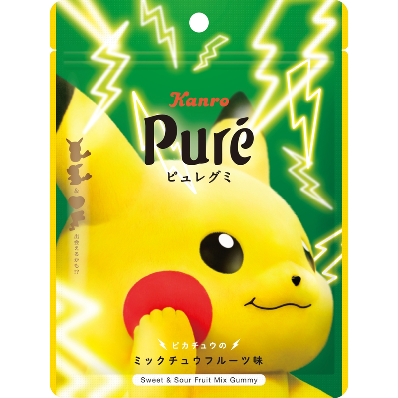 Kanro Pure Assorted Fruit Gummy Fruit Gummy (Pokemon Pikachu 2024 Version) 52g (Random Delivery)