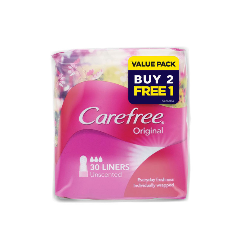 Carefree Original Panty Liners Shower Fresh 30 Pack